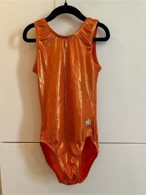 Snowflake Designs Shiny Orange One-Piece Leotard - Adult XSmall